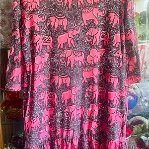 Simply Southern Pink Elephant Print Dress